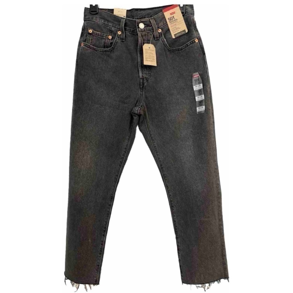 NWT Levi’s 501 Cropped Jeans High Rise Straight Button Fly size 4 or 12 New $80 - Picture 10 of 13